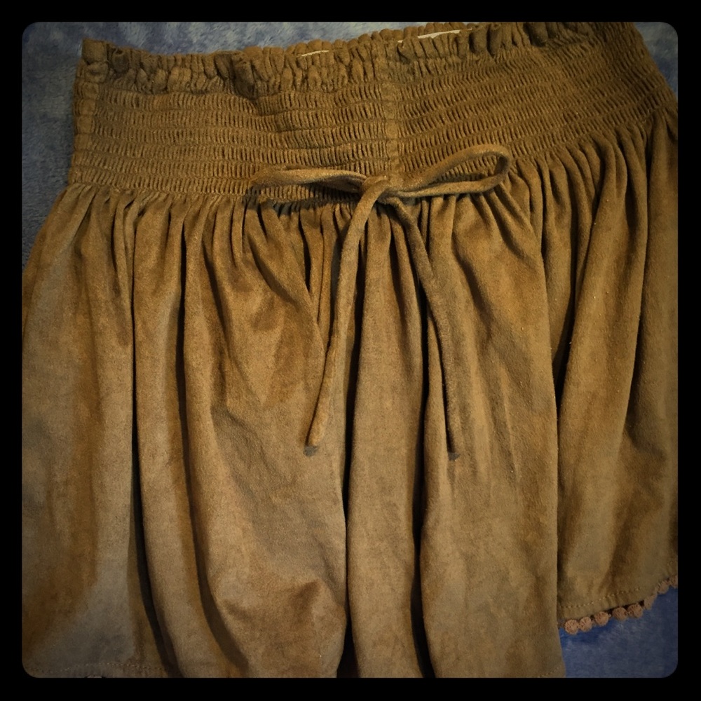Faux suede shorts